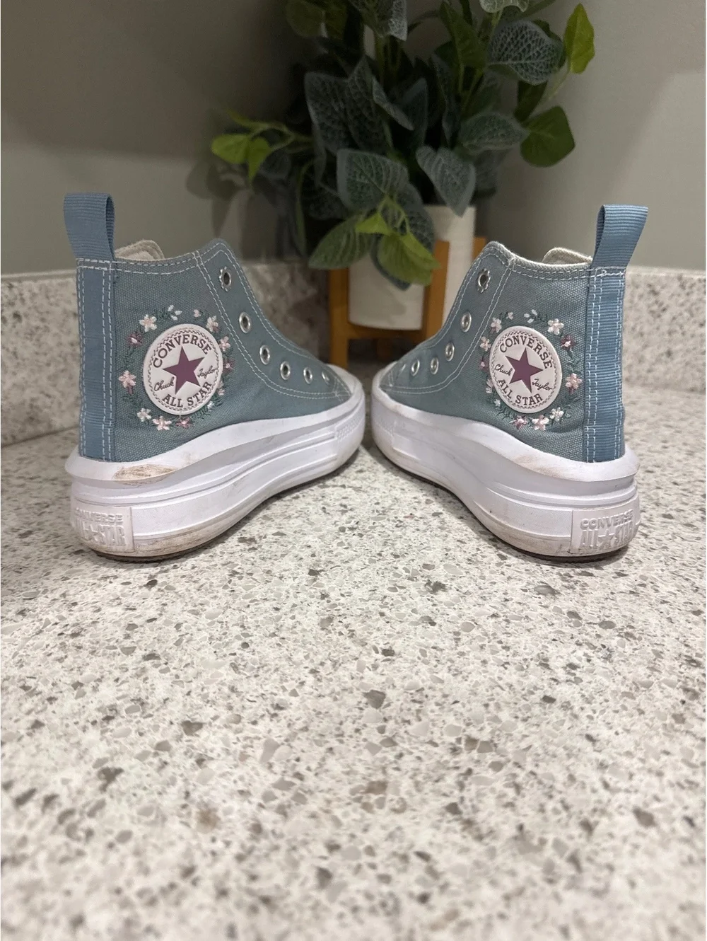 Converse Chuck Taylor All Star Platform High Top Sneakers Light Blue, Size 13